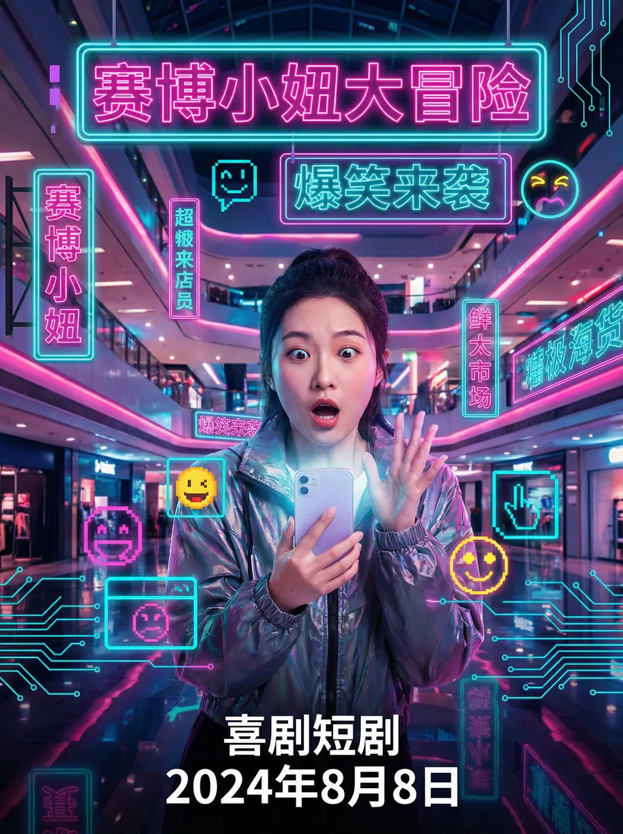 51龙凤茶楼app 搞笑喜剧短剧 - 赛博小妞大冒险海报